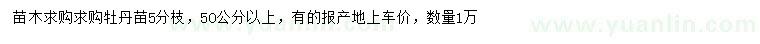 求購50公分以上牡丹苗