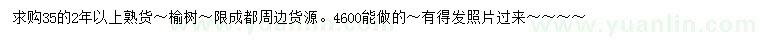 求購35公分榆樹