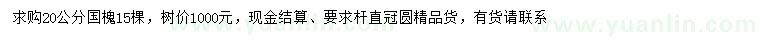 求購20公分國槐