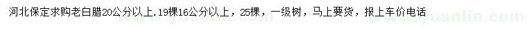 求購(gòu)16、20公分以上老白臘