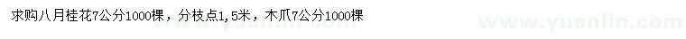 求購(gòu)7公分八月桂花、木爪