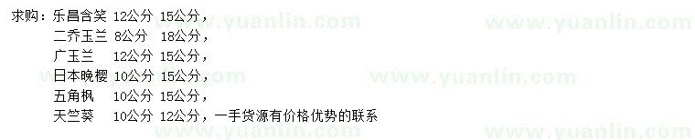 求購(gòu)樂(lè)昌含笑、二喬玉蘭、廣玉蘭等