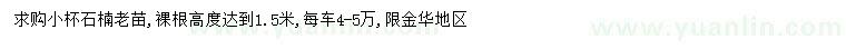 求購石楠老苗