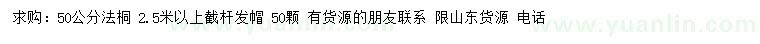 求購50公分法桐