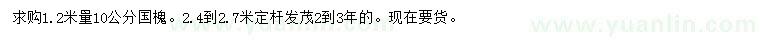 求購1.2米量10公分國槐
