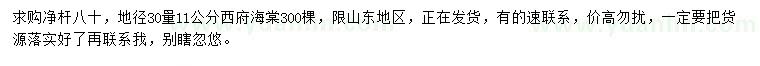 求購地徑30量11公分西府海棠