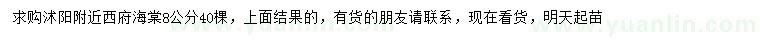 求購8公分西府海棠