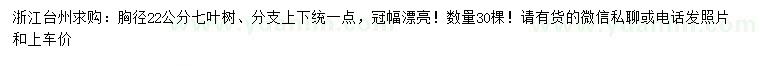 求購(gòu)胸徑22公分七葉樹(shù)