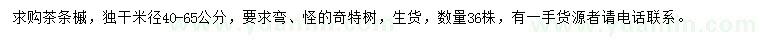 求購米徑40-65公分茶條槭