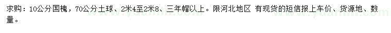 求購10公分國槐