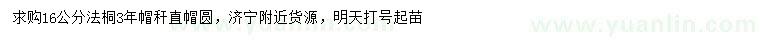 求購16公分法桐