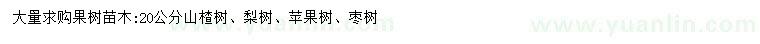 求購山楂樹、梨樹、蘋果樹等