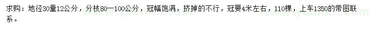 求購地徑30量12公分紅花老紫薇