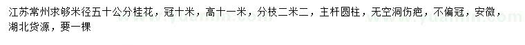 求購米徑50公分桂花