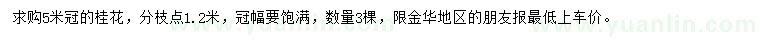 求購冠幅5米桂花