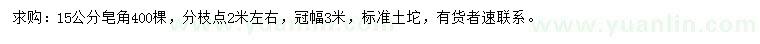 求購15公分皂角