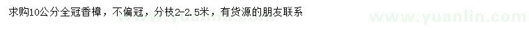 求購10公分全冠香樟