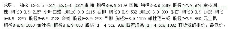 求購油松、刺槐、國槐等