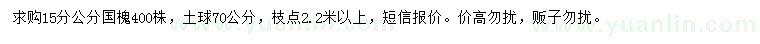 求購15公分國槐