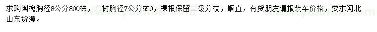 求購(gòu)胸徑8公分國(guó)槐、7公分欒樹