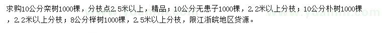求購(gòu)欒樹(shù)、無(wú)患子、樸樹(shù)等