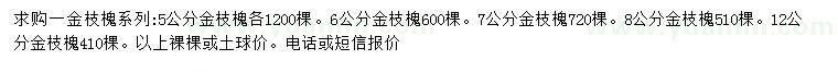 求購5、6、7、8、12公分金枝槐