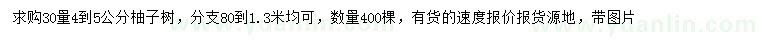求購30量4-5公分柚子樹
