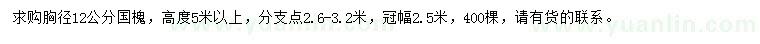 求購胸徑12公分國槐
