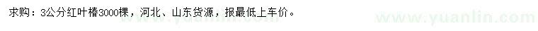 求購3公分紅葉椿
