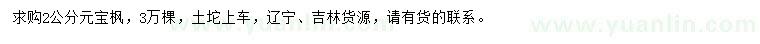 求購(gòu)2公分元寶楓