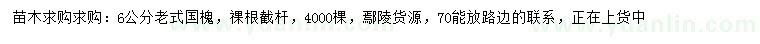 求購(gòu)6公分老式國(guó)槐