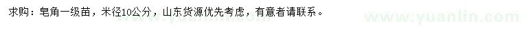 求購米徑10公分皂角