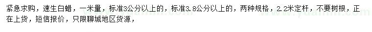 求購(gòu)1米量3、3.8公分以上速生白蠟