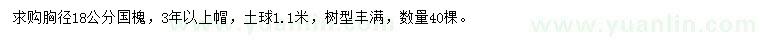 求購胸徑18公分國槐