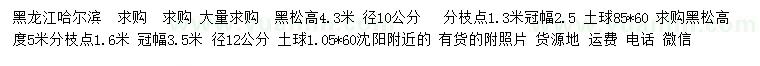 求購(gòu)米徑10、12公分黑松