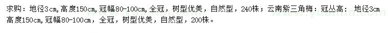 求購地徑3公分紅三角梅、紫三角梅