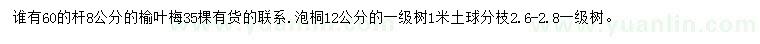 求購8公分榆葉梅