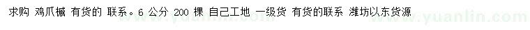 求購(gòu)6公分雞爪槭