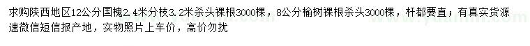 求購(gòu)12公分國(guó)槐、8公分榆樹