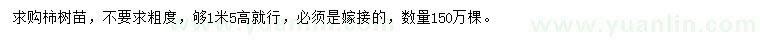 求購(gòu)高1.5米柿樹苗
