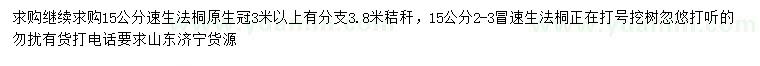 求購15公分速生法桐