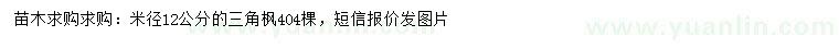 求購米徑12公分三角楓