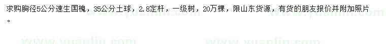 求購胸徑5公分速生國槐