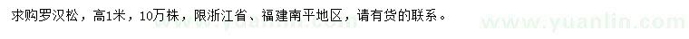 求購(gòu)高1米羅漢松