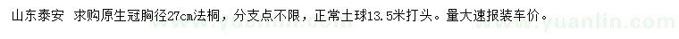 求購(gòu)胸徑27公分法桐