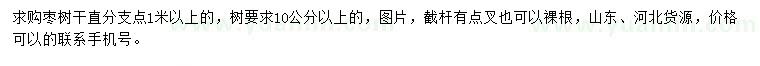 求購10公分以上棗樹