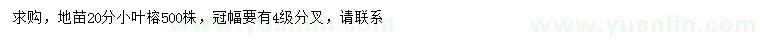 求購(gòu)20分小葉榕地苗