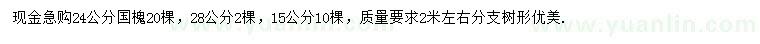 求購15、24、28公分國槐