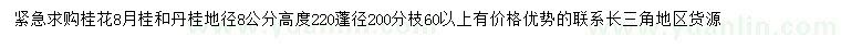 求購地徑8公分8月桂、丹桂