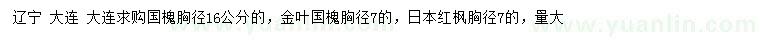 求購(gòu)國(guó)槐、金葉國(guó)槐、日本紅楓